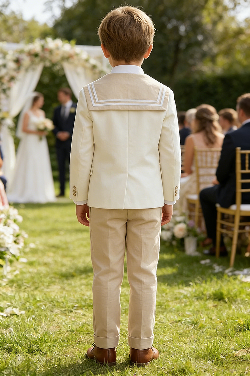 Boys Ivory & Beige 2-piece Suit