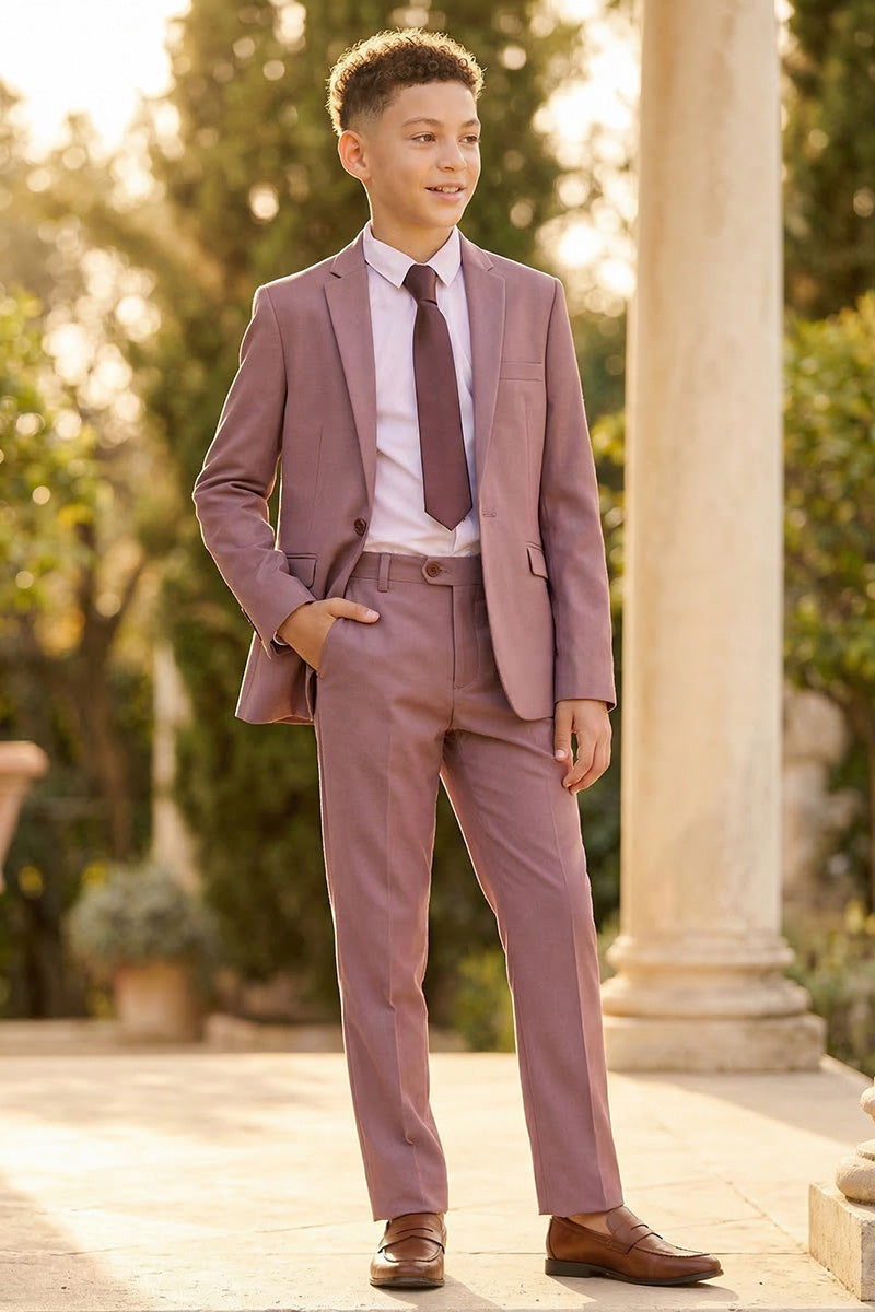 Boys Dusty Rose 2-Piece Suit for Garden Weddings