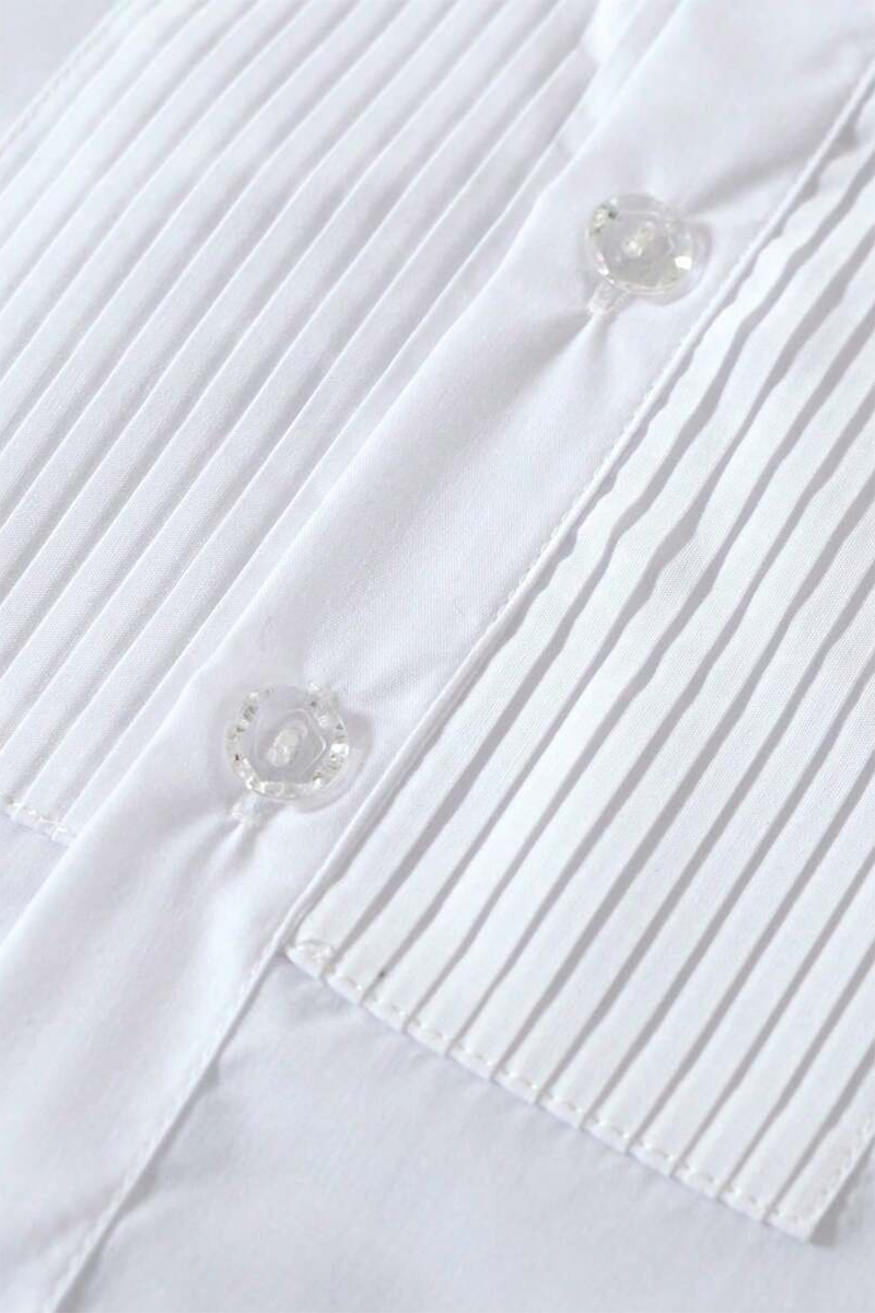 Boys White Pleated Shirt for Weddings & Formal