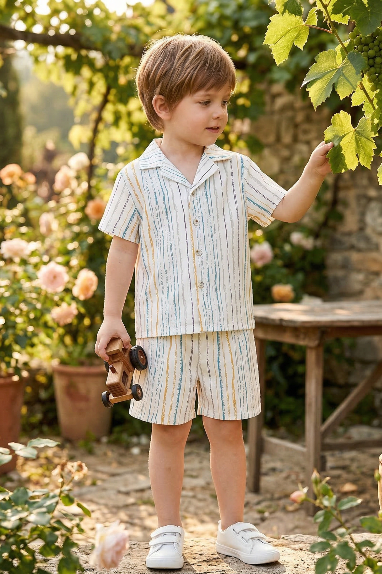 White Striped Shirt 2-piece set