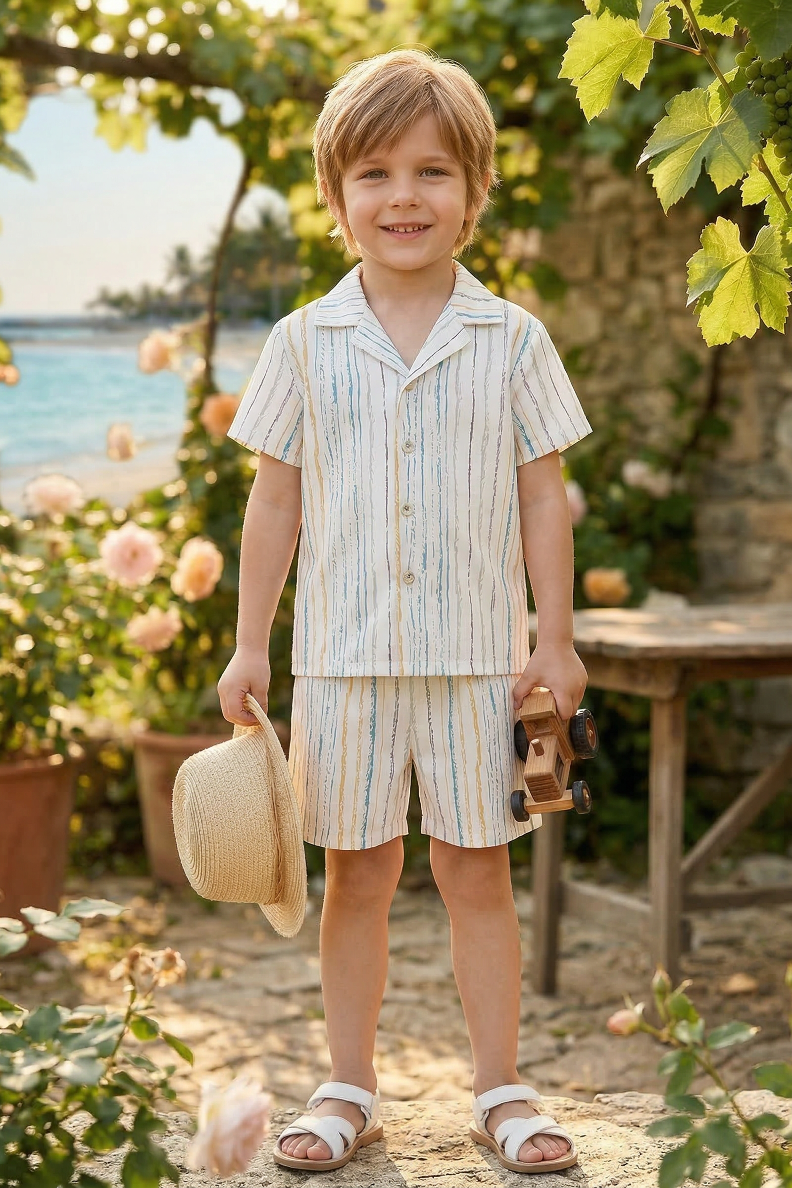 White Striped Shirt 2-piece set