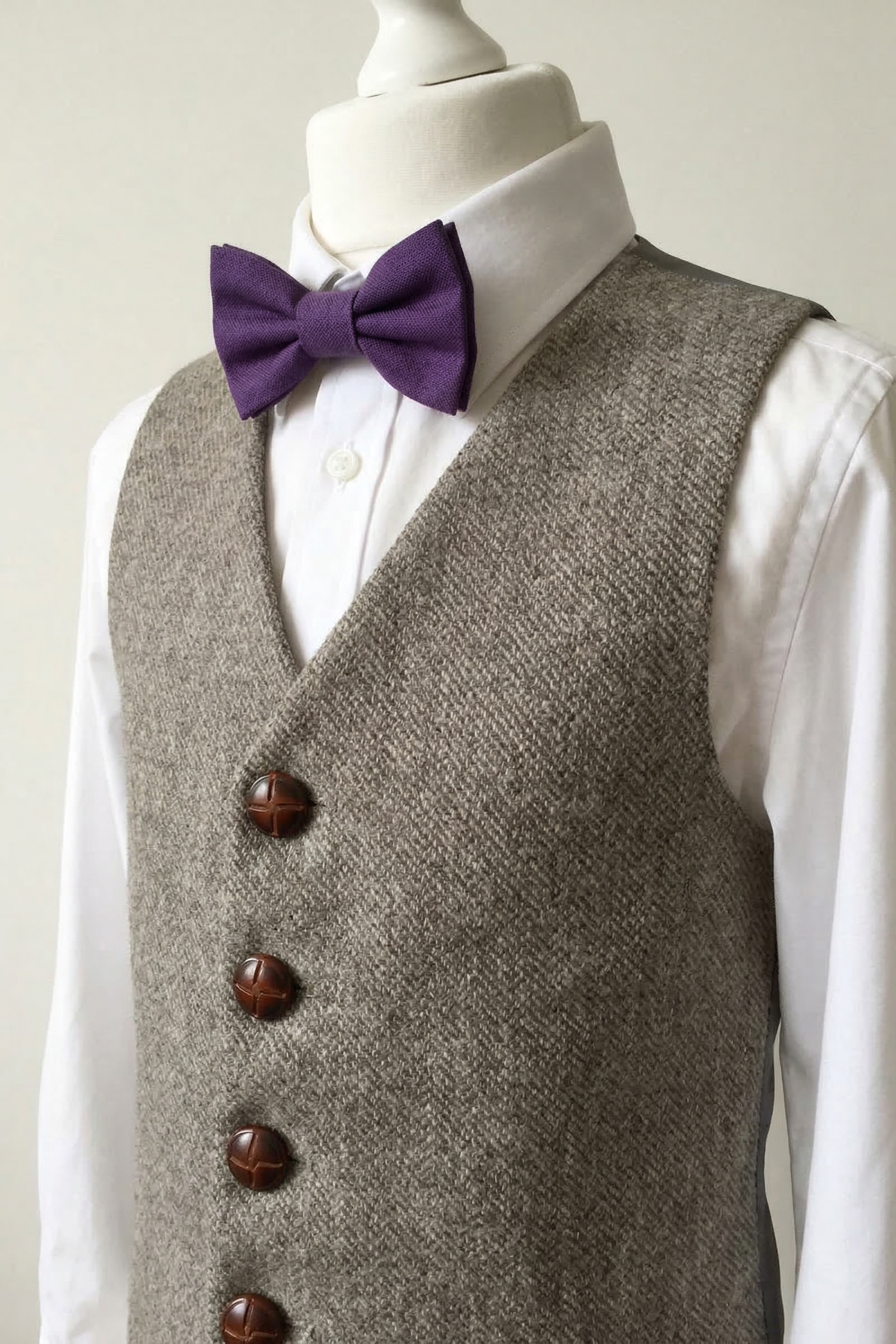 Grey V-neck Single-Breasted Vest