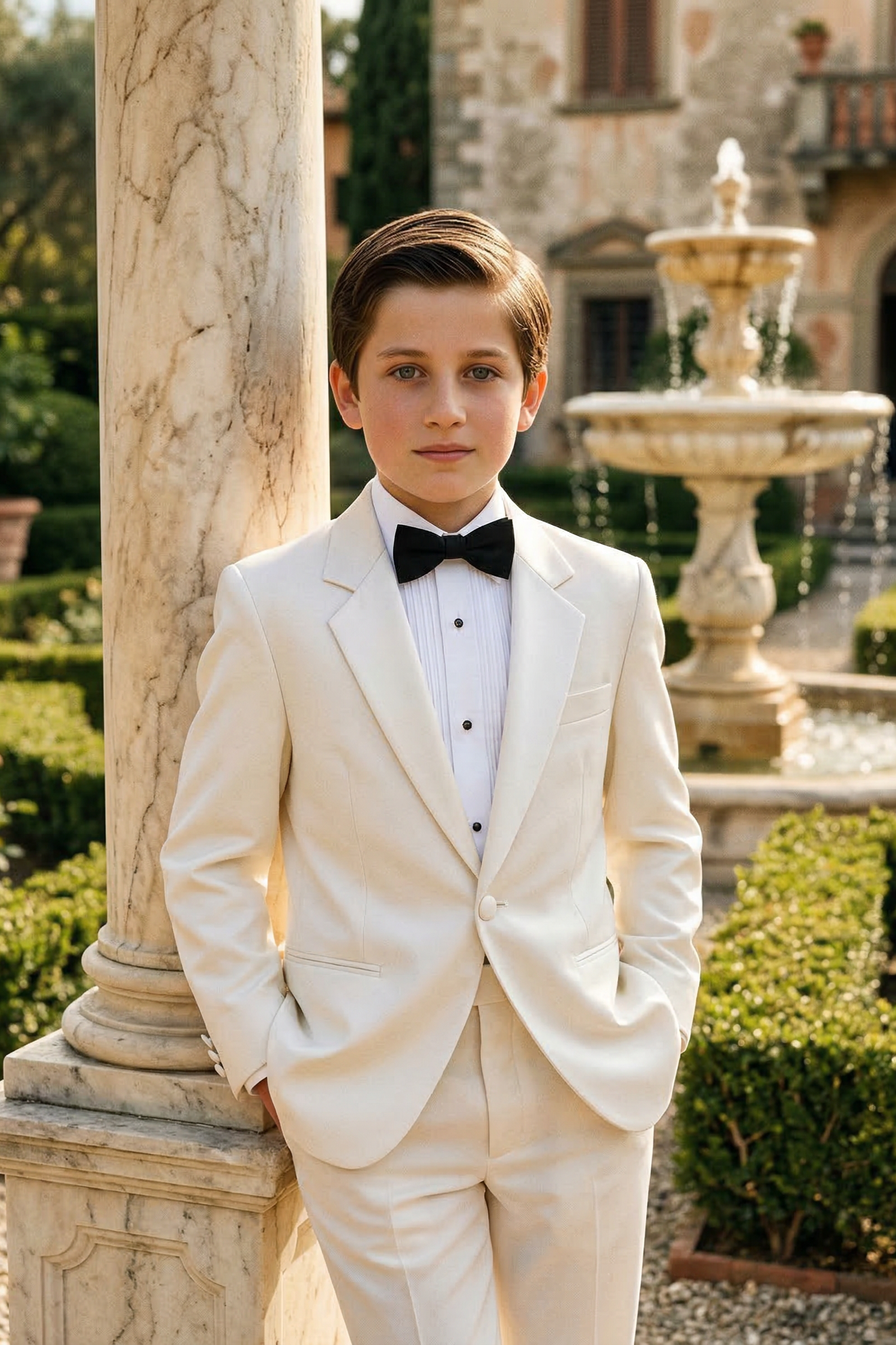 Off-White Lapel Design Suit 2-Piece Set