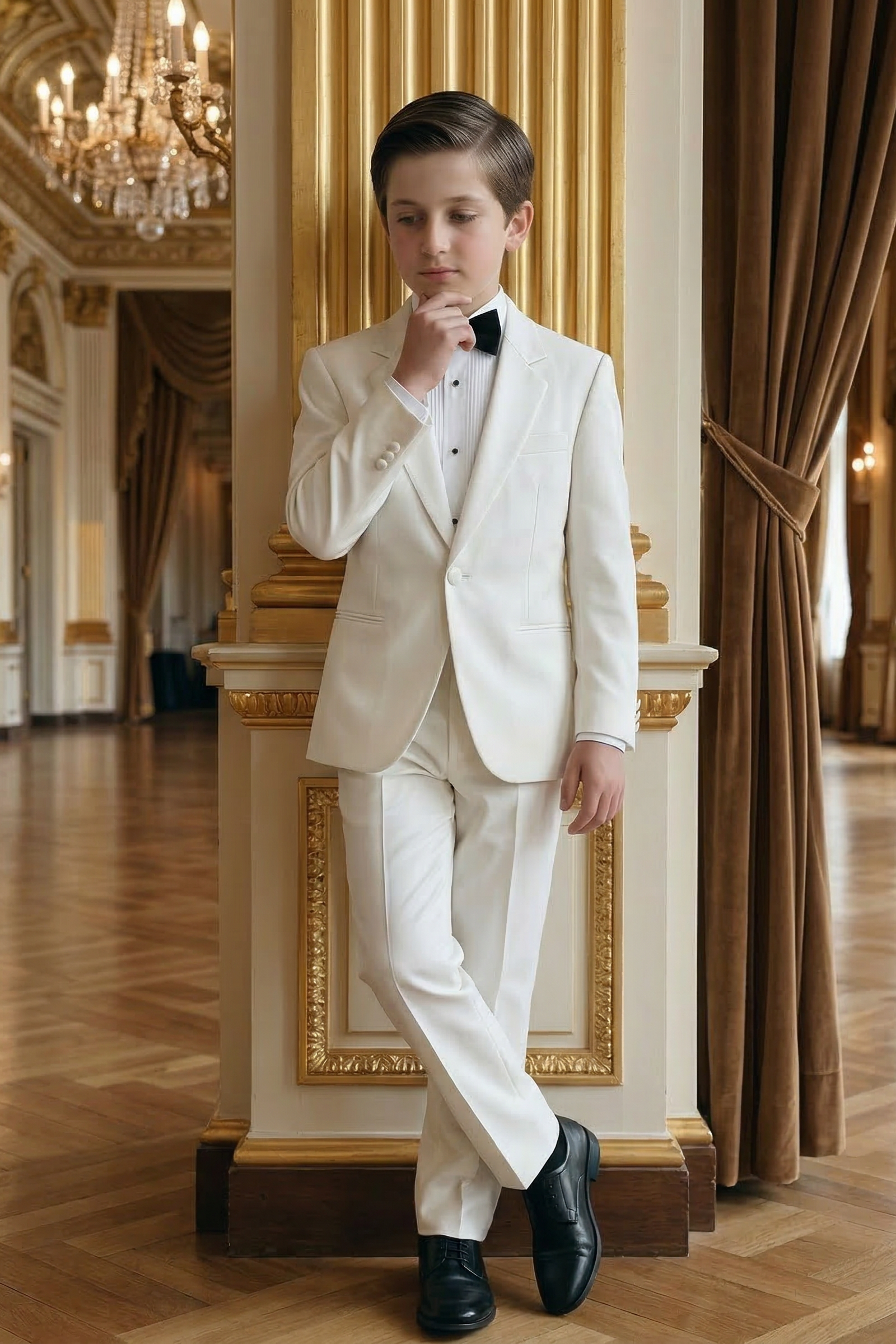 Off-White Lapel Design Suit 2-Piece Set