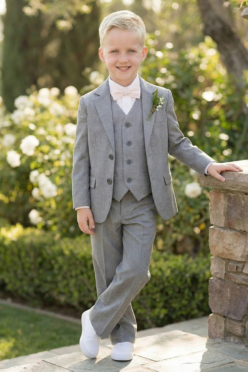 Boys Grey 3-Piece Suit for Garden Weddings