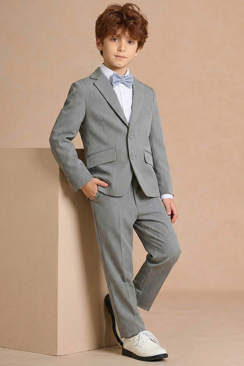 Boys Light Grey 2-Piece Suit for Weddings