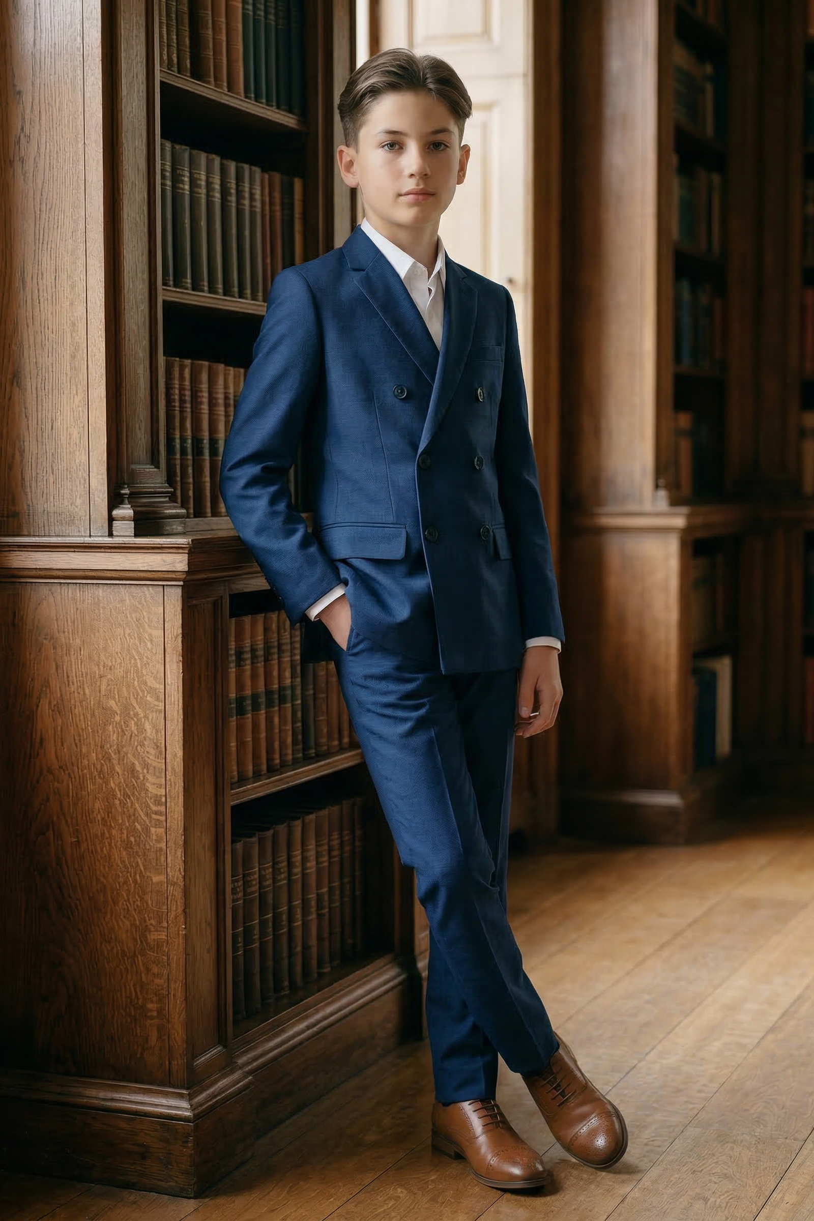 Dark Blue Double-Breasted 2-Piece Suit