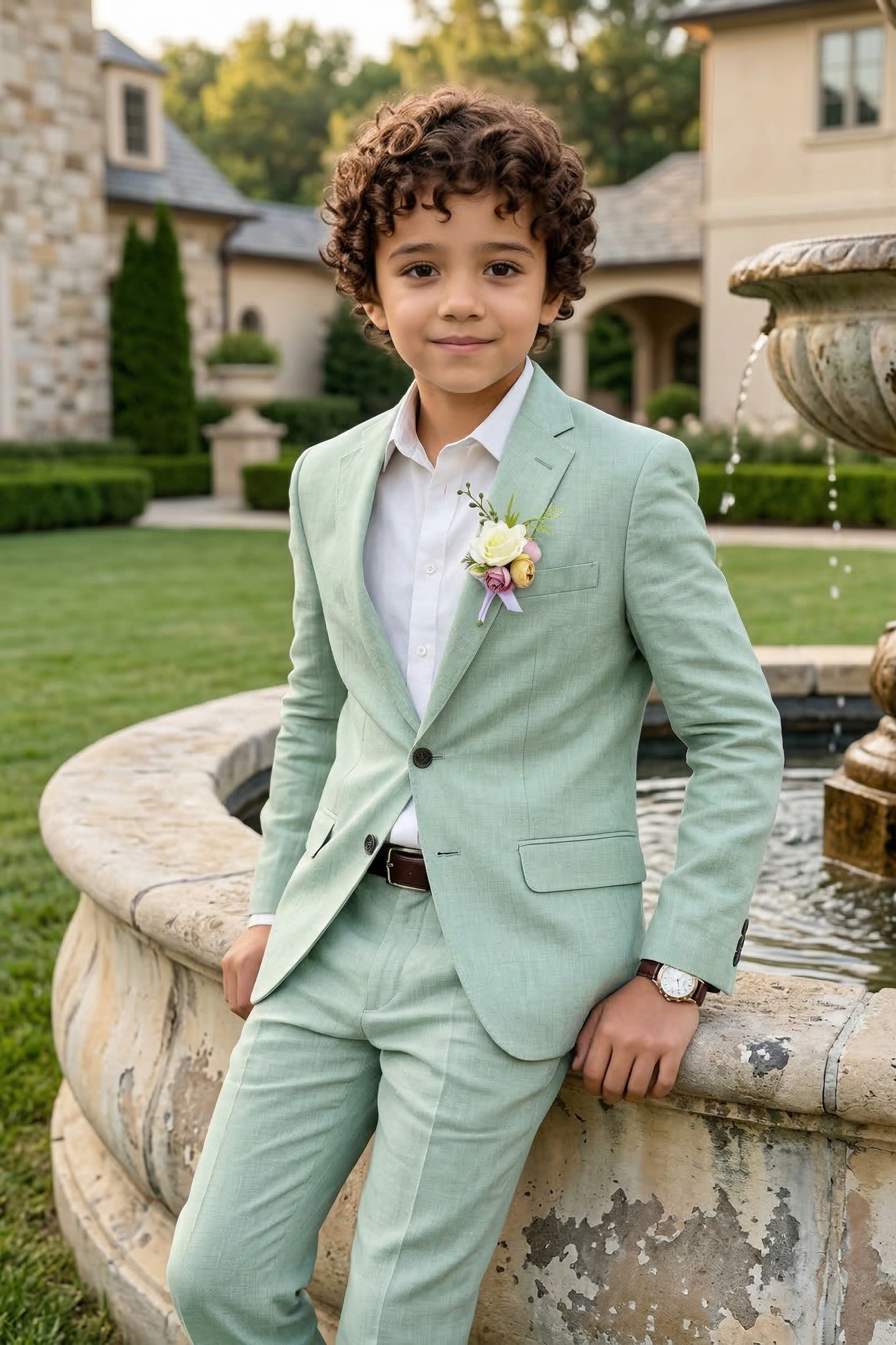 Mint Green Single-Breasted 2-Piece Suit