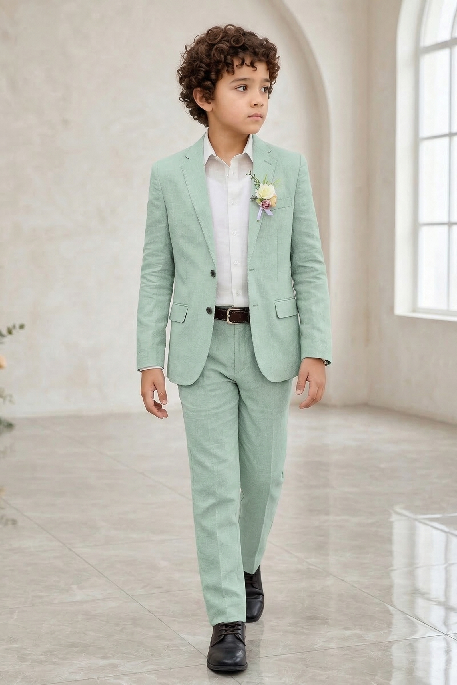 Mint Green Single-Breasted 2-Piece Suit