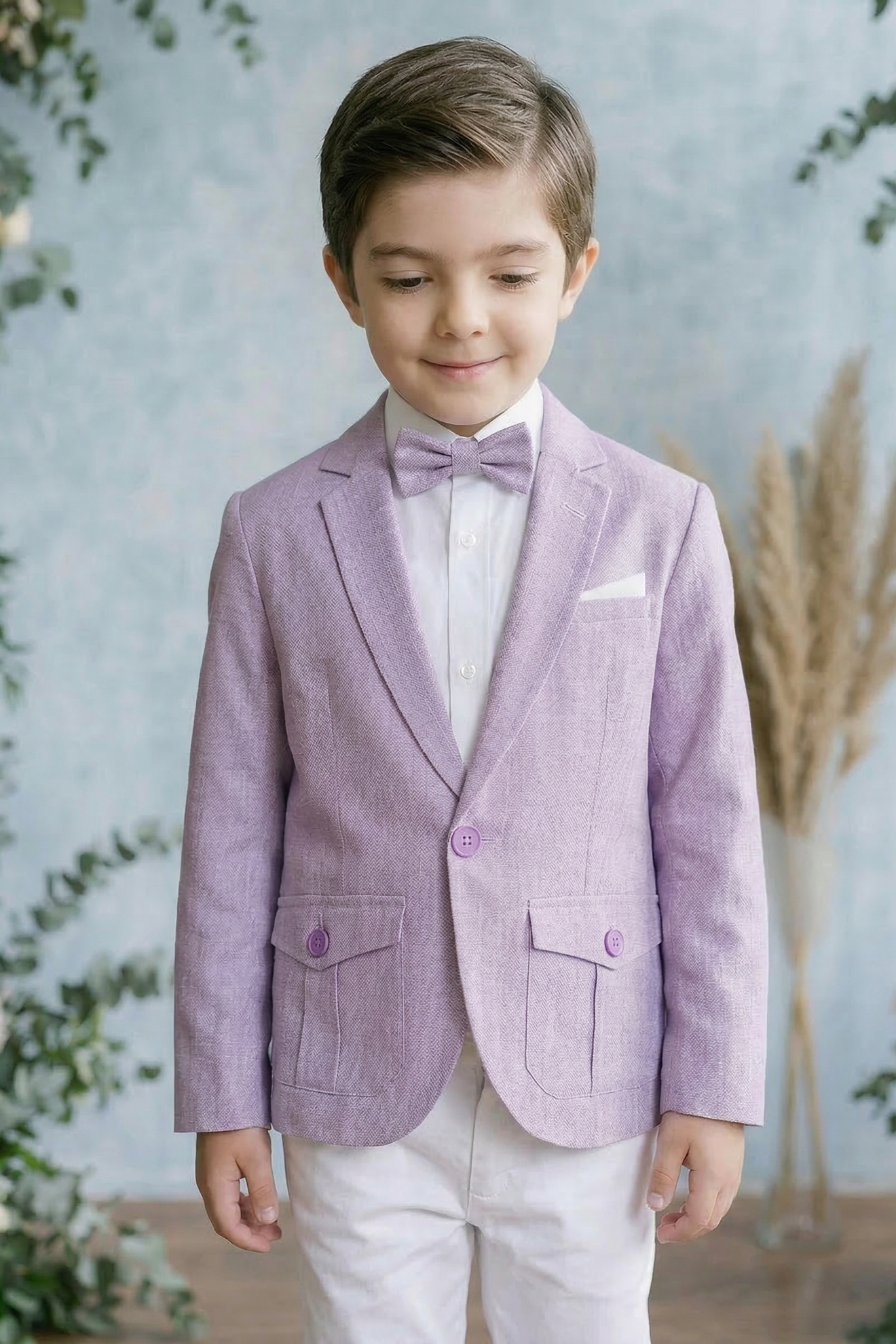 Light Purple Long-Sleeved Suit Jacket