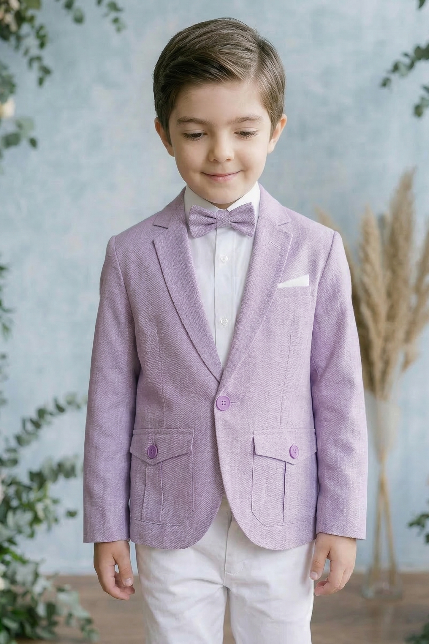 Light Purple Long-Sleeved Suit Jacket