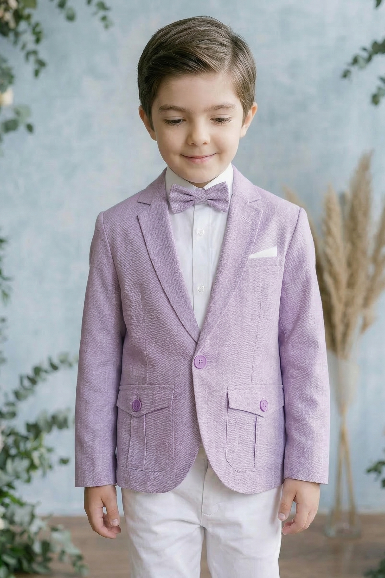 Light Purple Long-Sleeved Suit Jacket