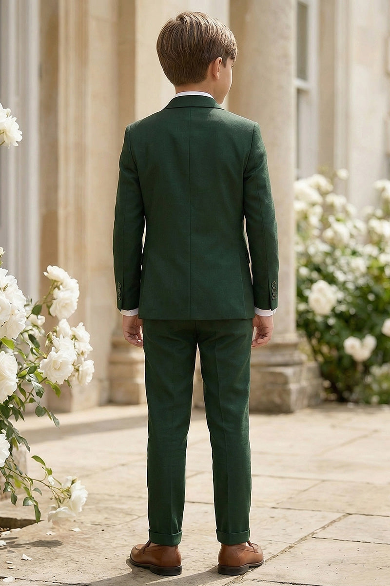 Boys Green Tuxedo 3-Piece Suit for Weddings