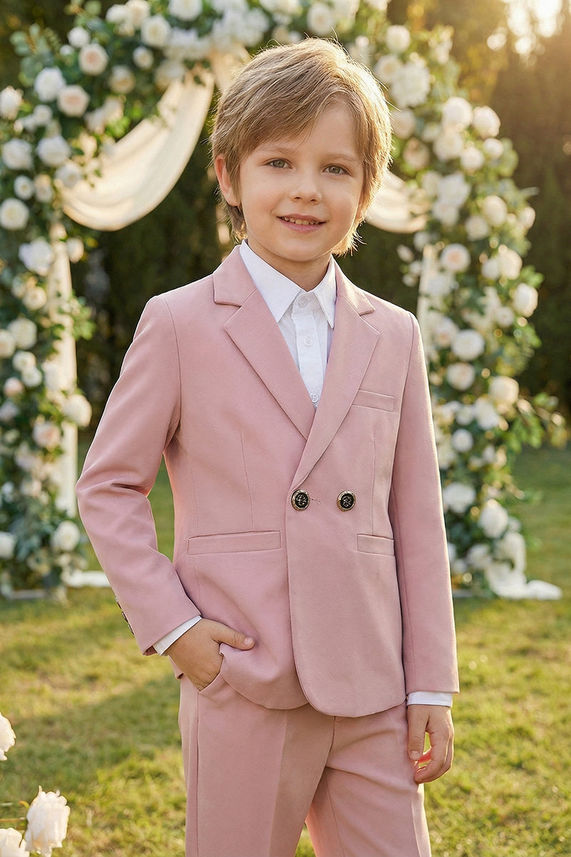 Boys Blush Double-Breasted 2-Piece Suit for Garden Weddings