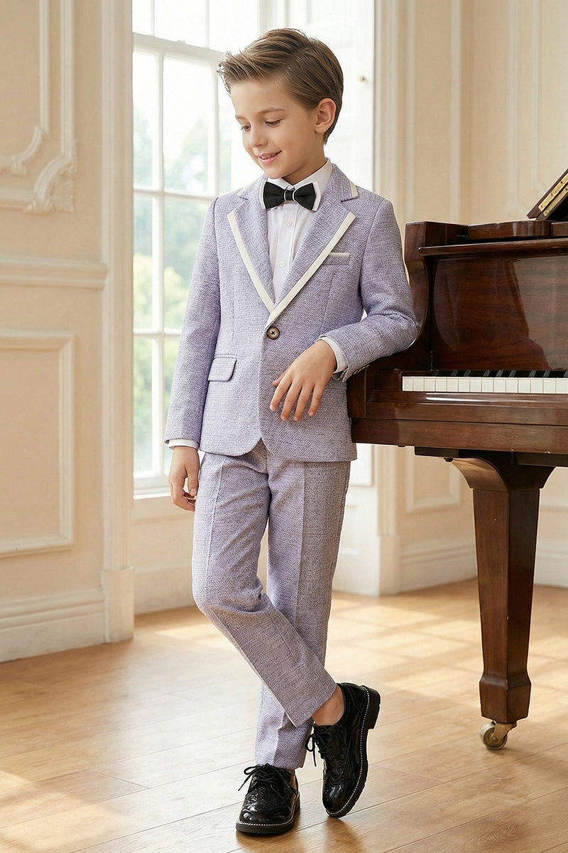 Boys Lavender Textured 2-Piece Suit