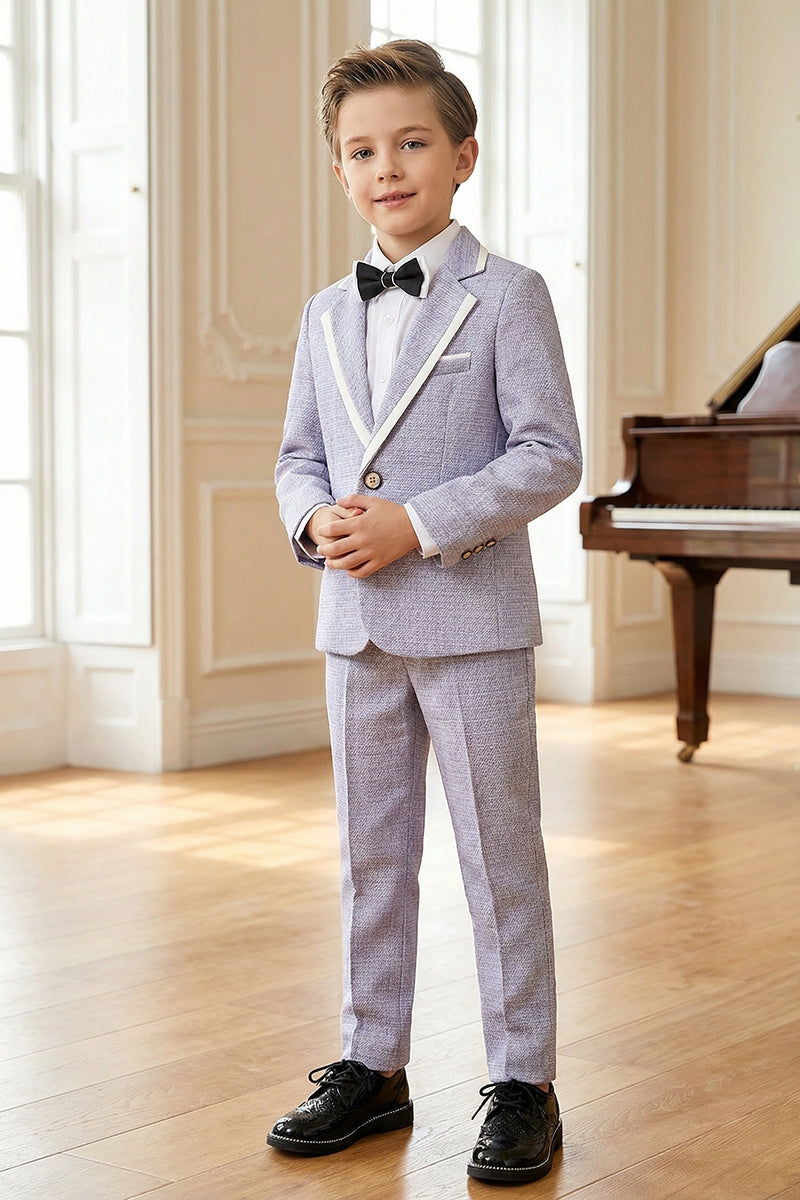 Boys Lavender Textured 2-Piece Suit