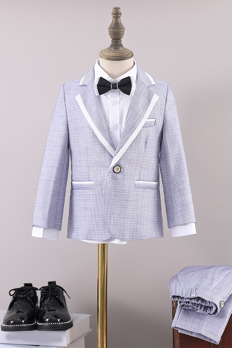 Boys Lavender Textured 2-Piece Suit