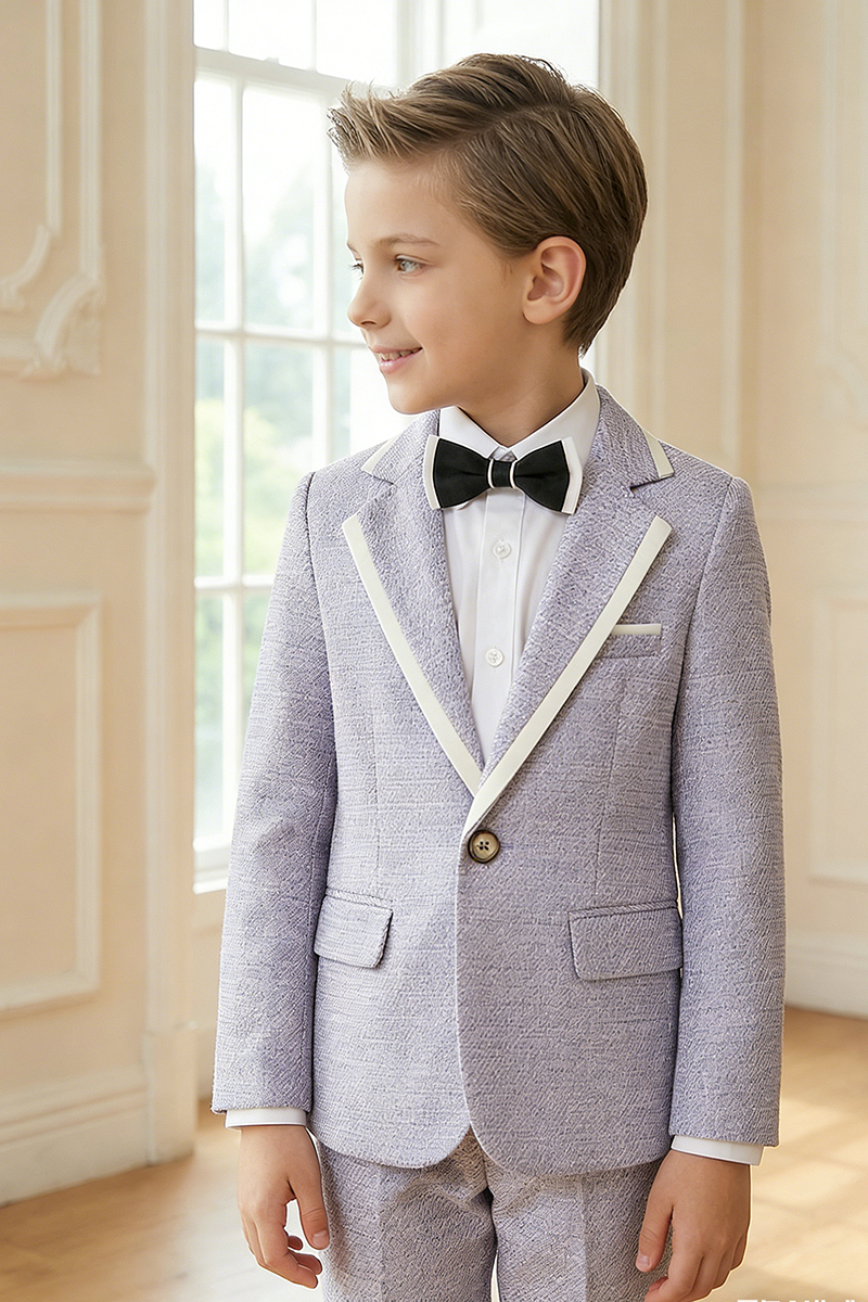 Boys Lavender Textured 2-Piece Suit