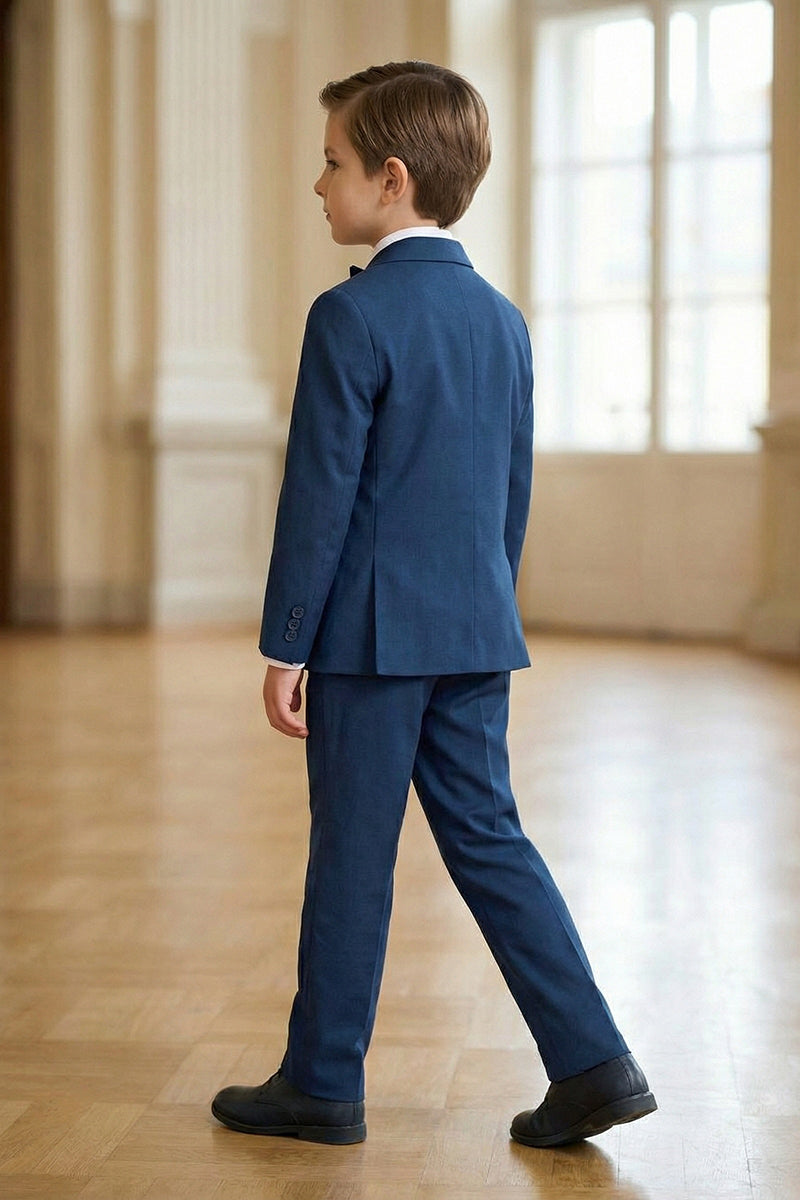 Boys Navy Blue 2-Piece Suit for Formal Weddings