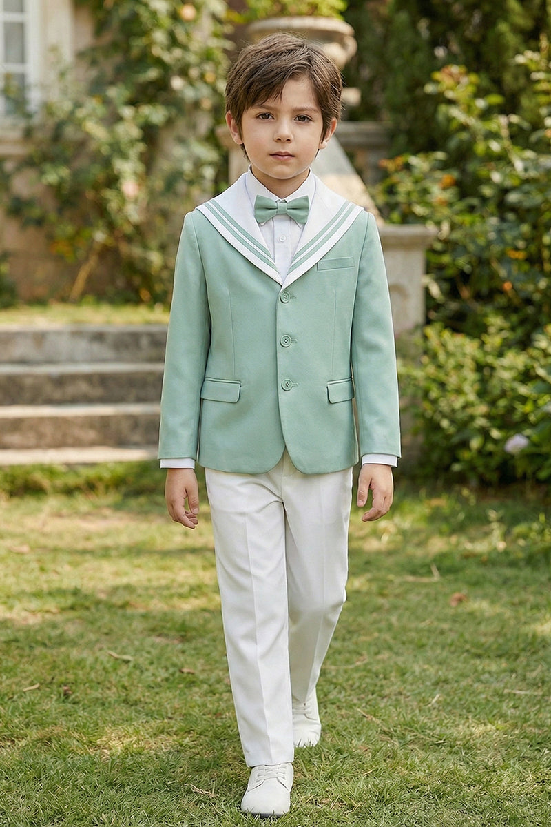 Boys Sage Green Sailor Collar 2-Piece Suit