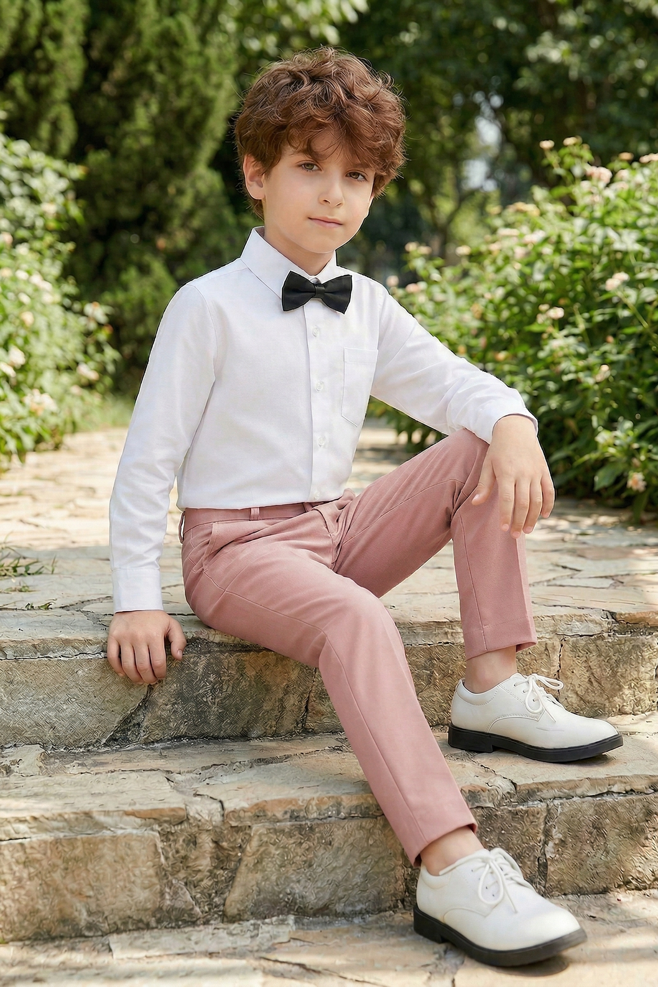 Basic Pink Straight-Leg Trousers