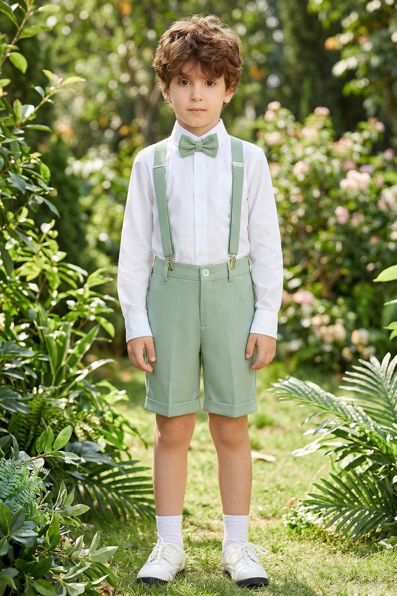 Light Green Regular Straight Leg Shorts