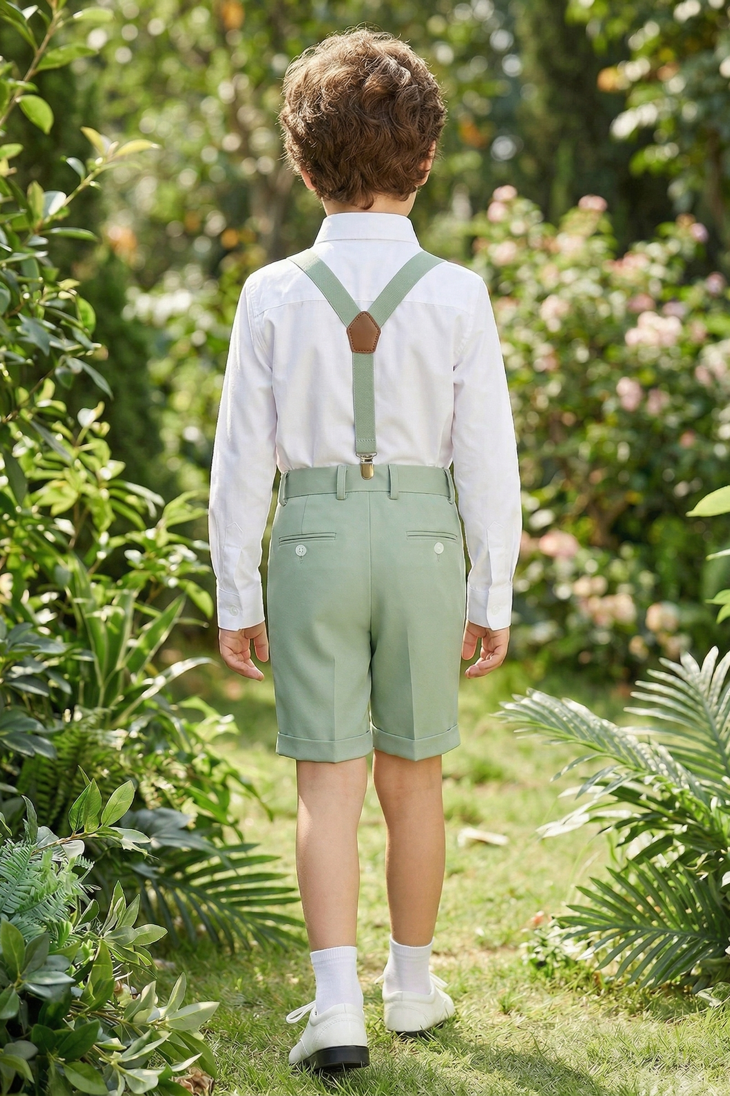Light Green Regular Straight Leg Shorts