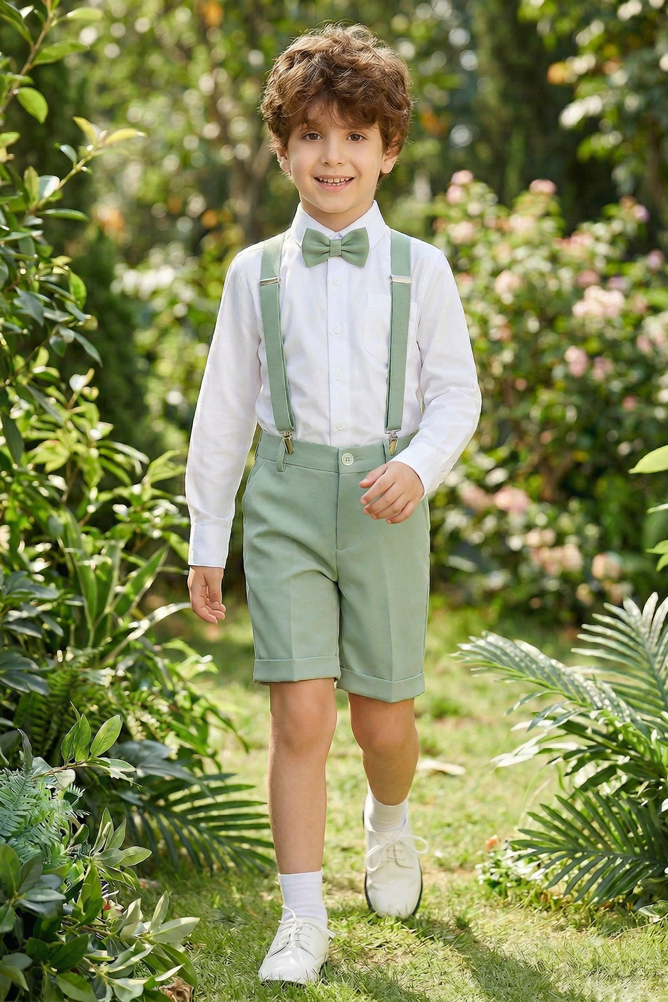 Light Green Regular Straight Leg Shorts