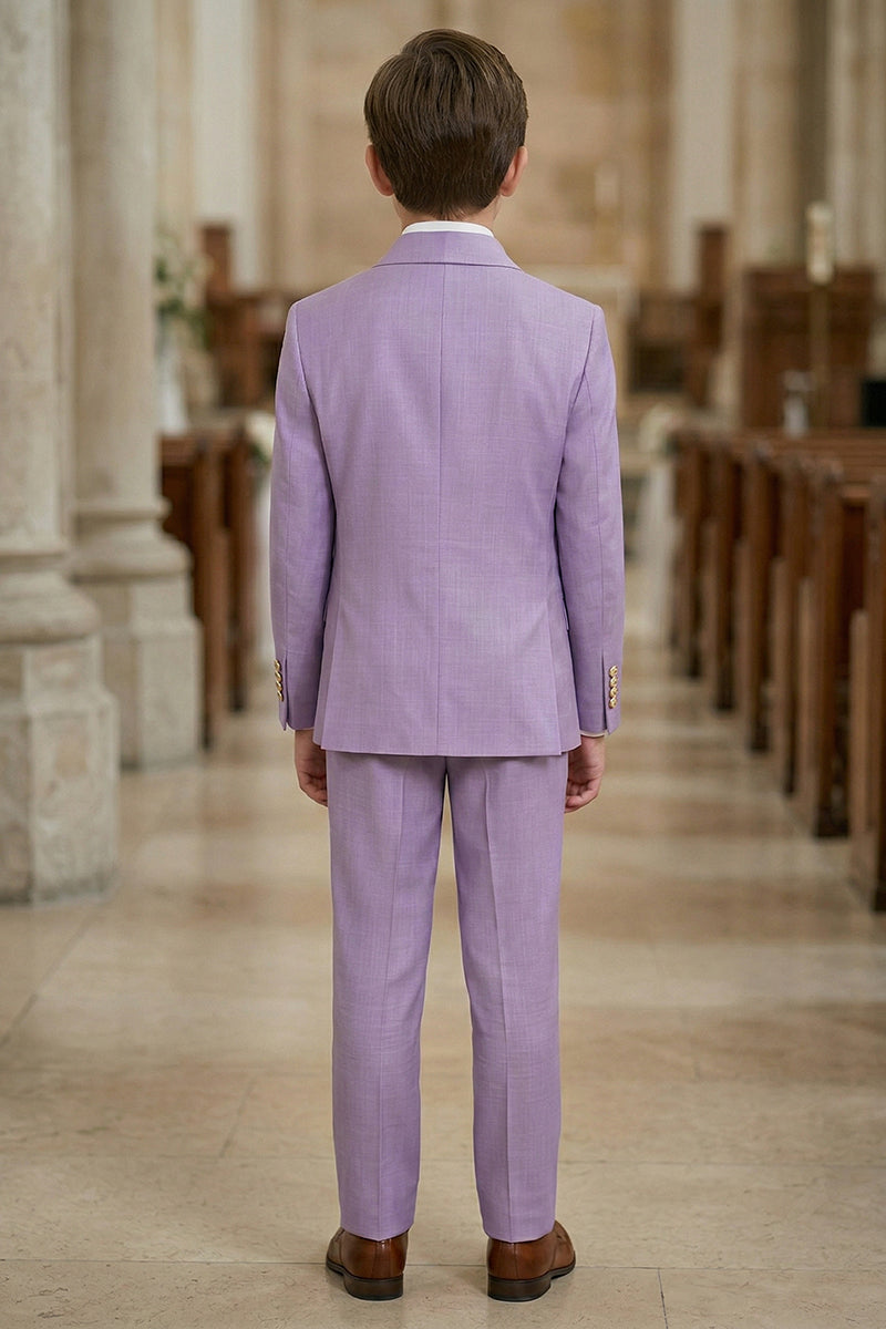Boys Lavender Double-Breasted Suit 2-piece Suit
