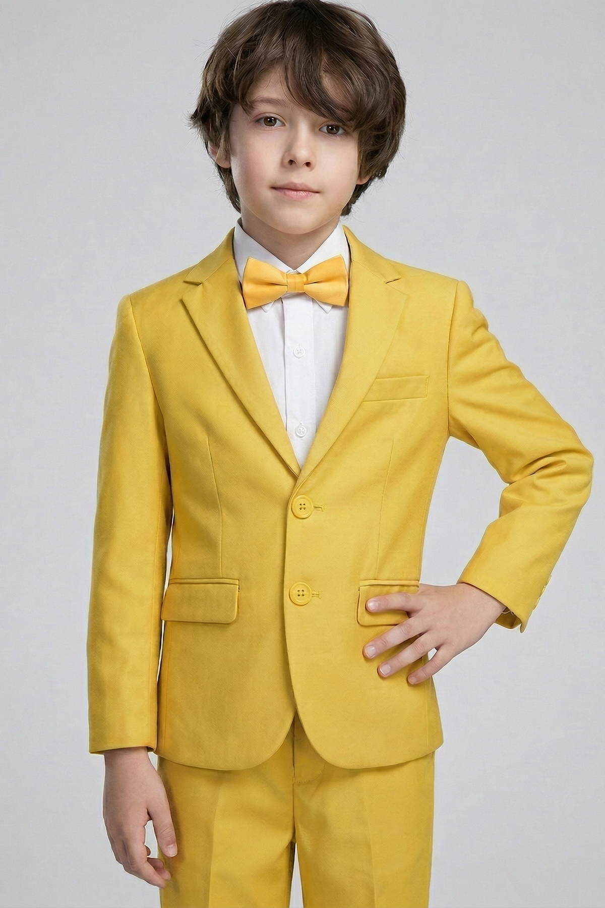 Bright Yellow Single-Breasted 2-Piece Suit