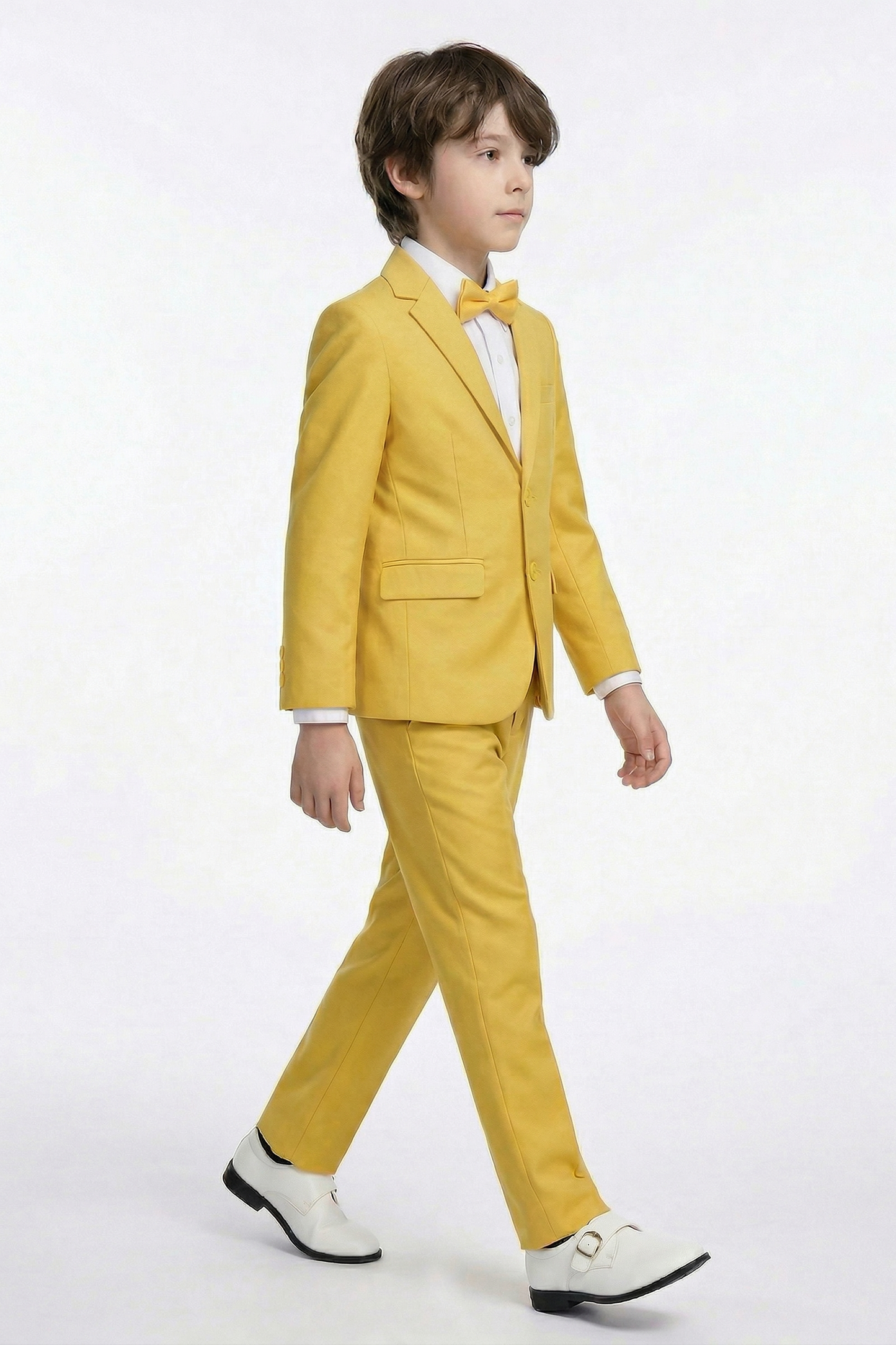 Bright Yellow Single-Breasted 2-Piece Suit