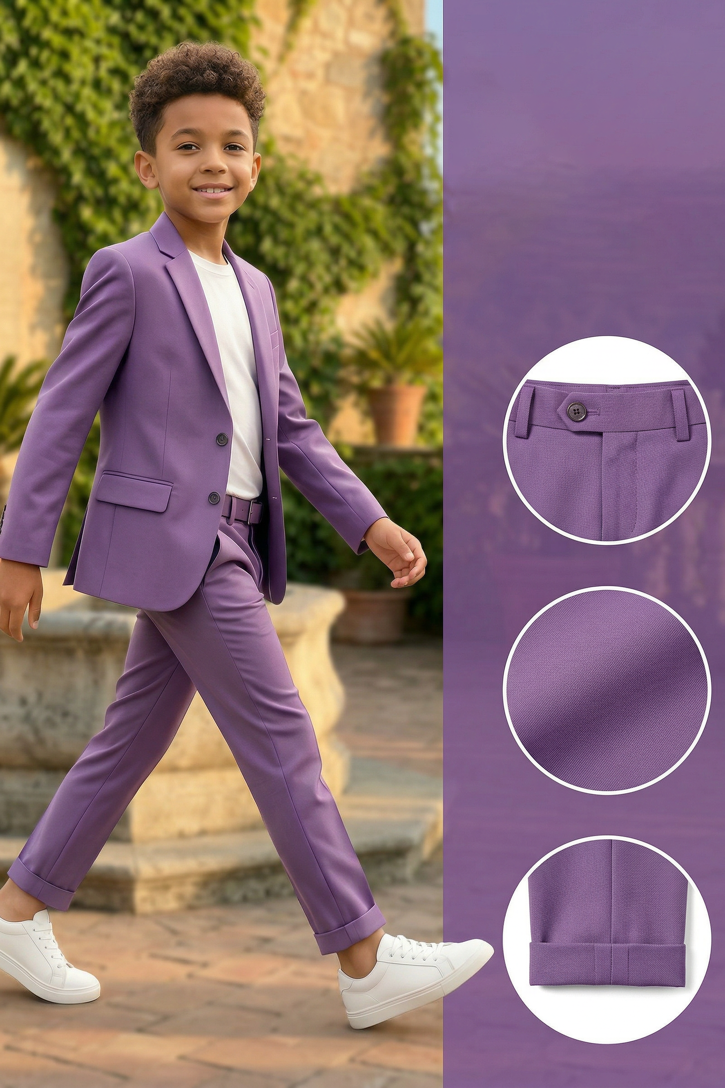 Purple Single-Breasted 2-Piece Suit