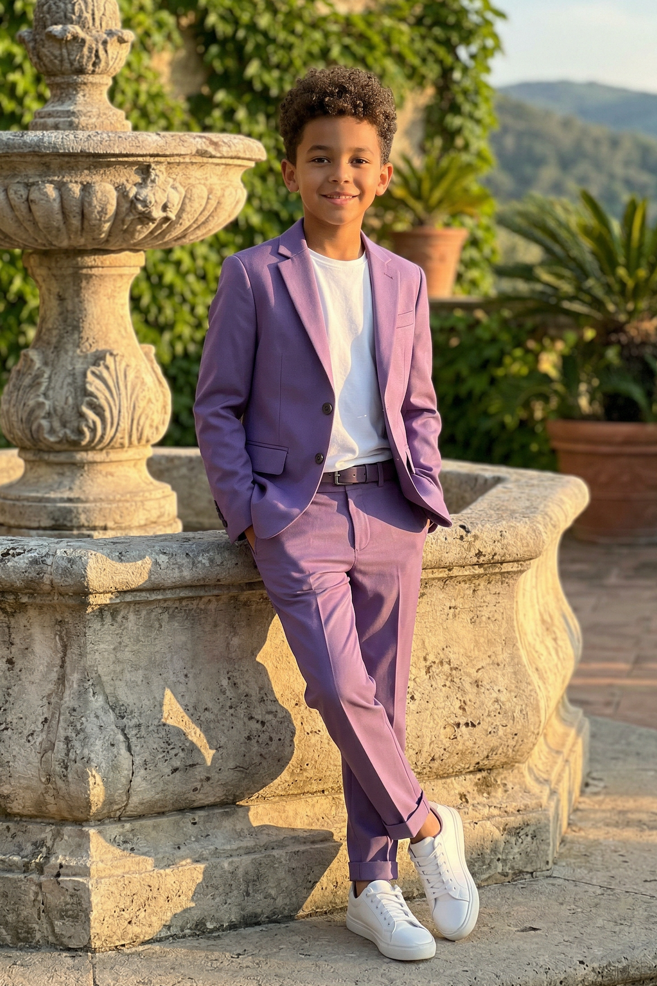 Purple Single-Breasted 2-Piece Suit