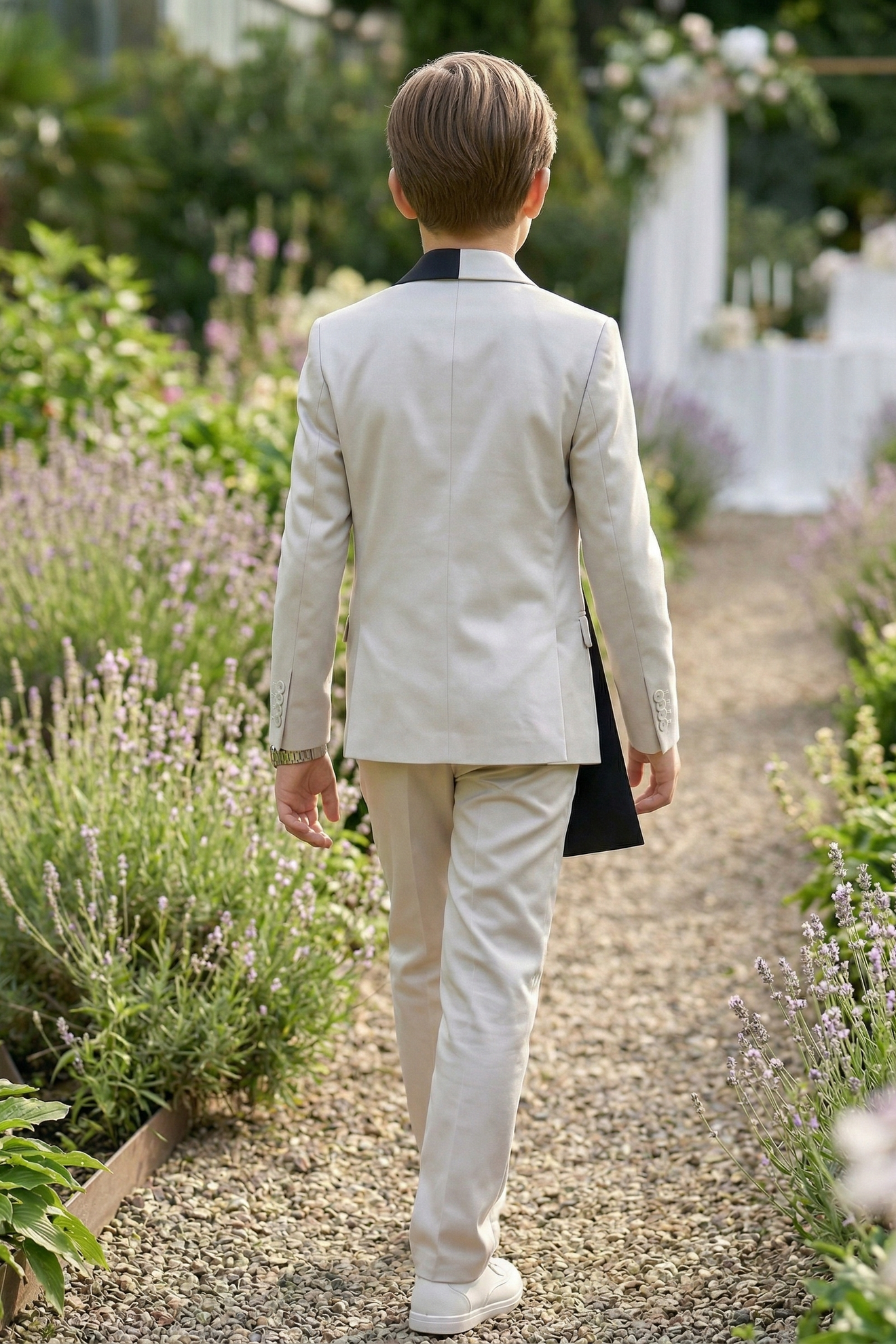 Silver And Black Satin Asymmetry 2-Piece Suit