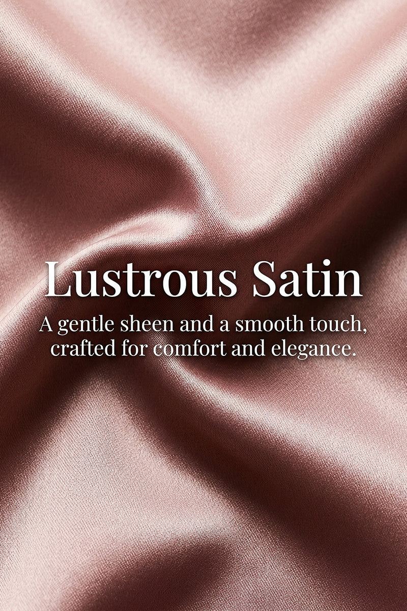 Blush Pink Satin Floor-Length Dress with Bow for Weddings