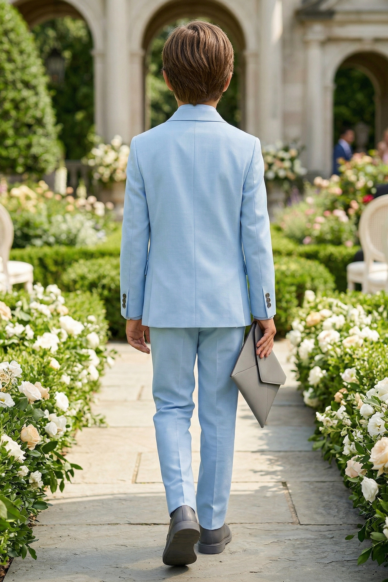 Sky Blue Double-Breasted 2-Piece Suit