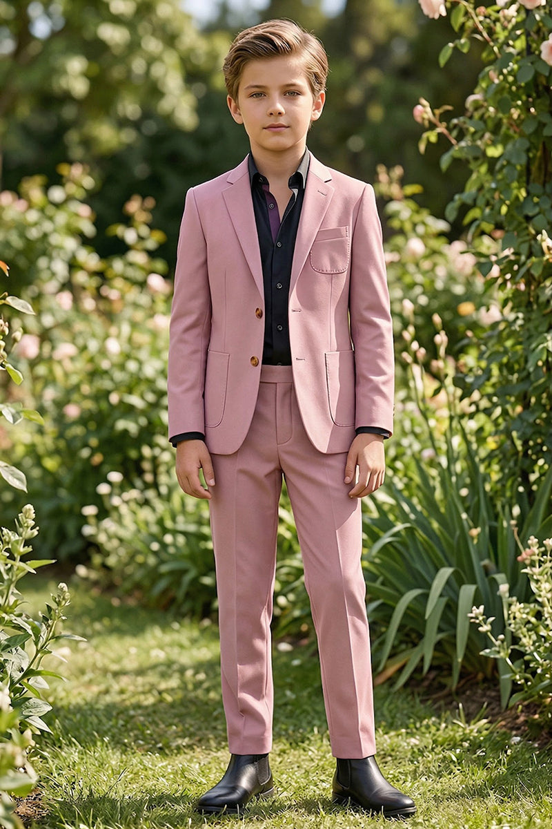 Boys Dusty Pink 2-piece Suit for Garden Weddings