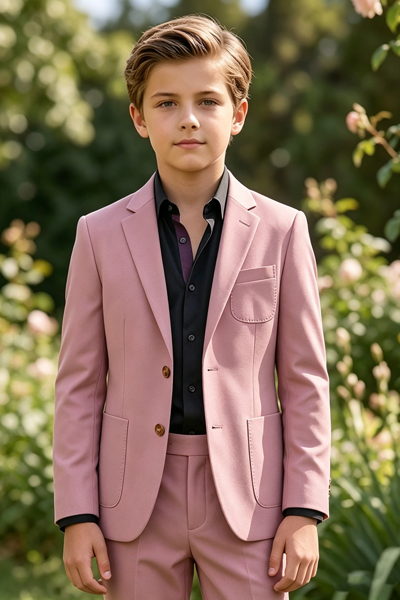 Boys Dusty Pink 2-piece Suit for Garden Weddings