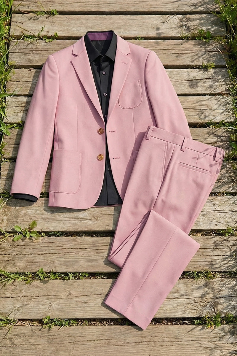 Boys Dusty Pink 2-piece Suit for Garden Weddings