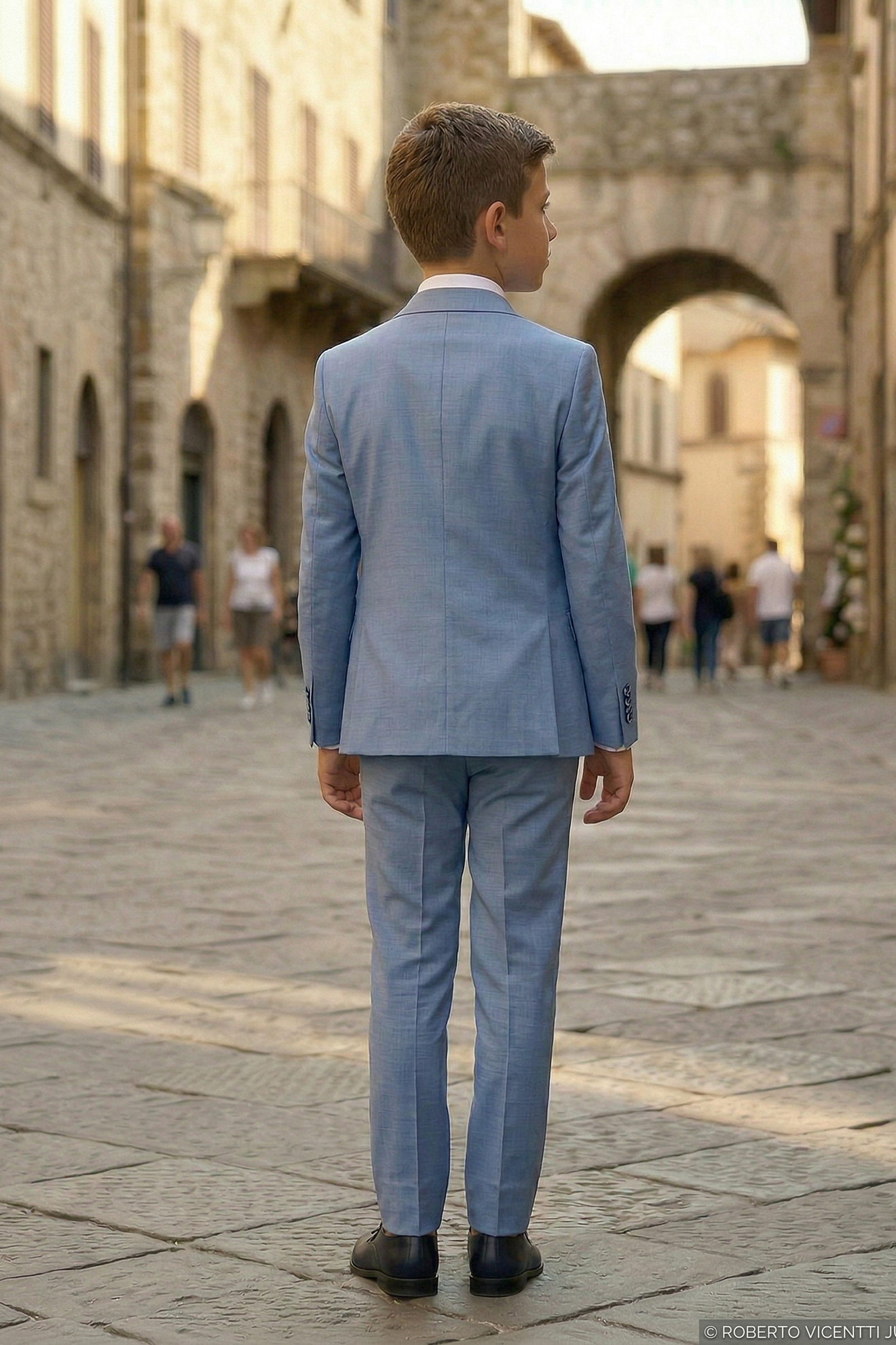 Blue Single-Breasted 3-Piece Suit