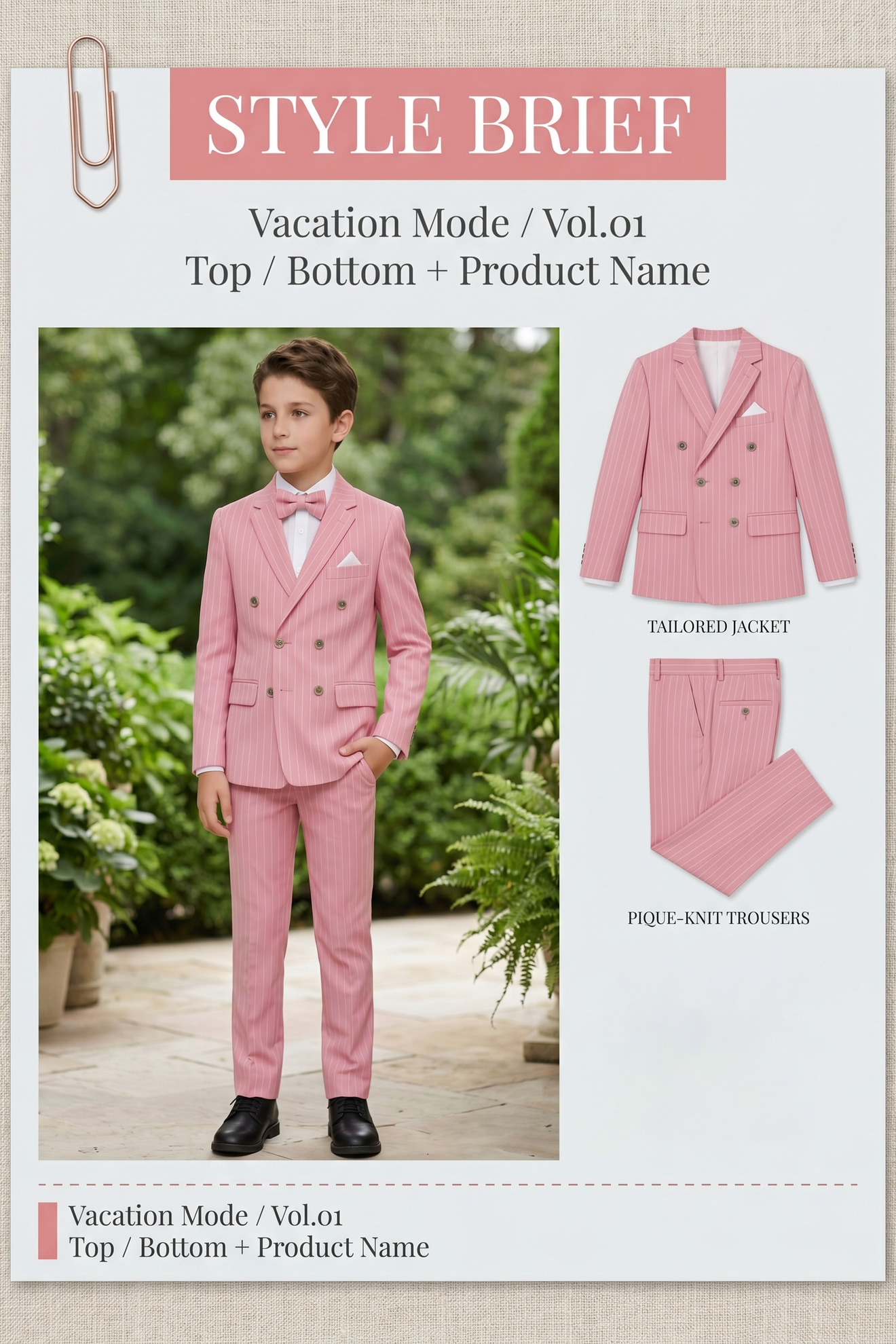 Pink Striped Double-Breasted 2-Piece Suit