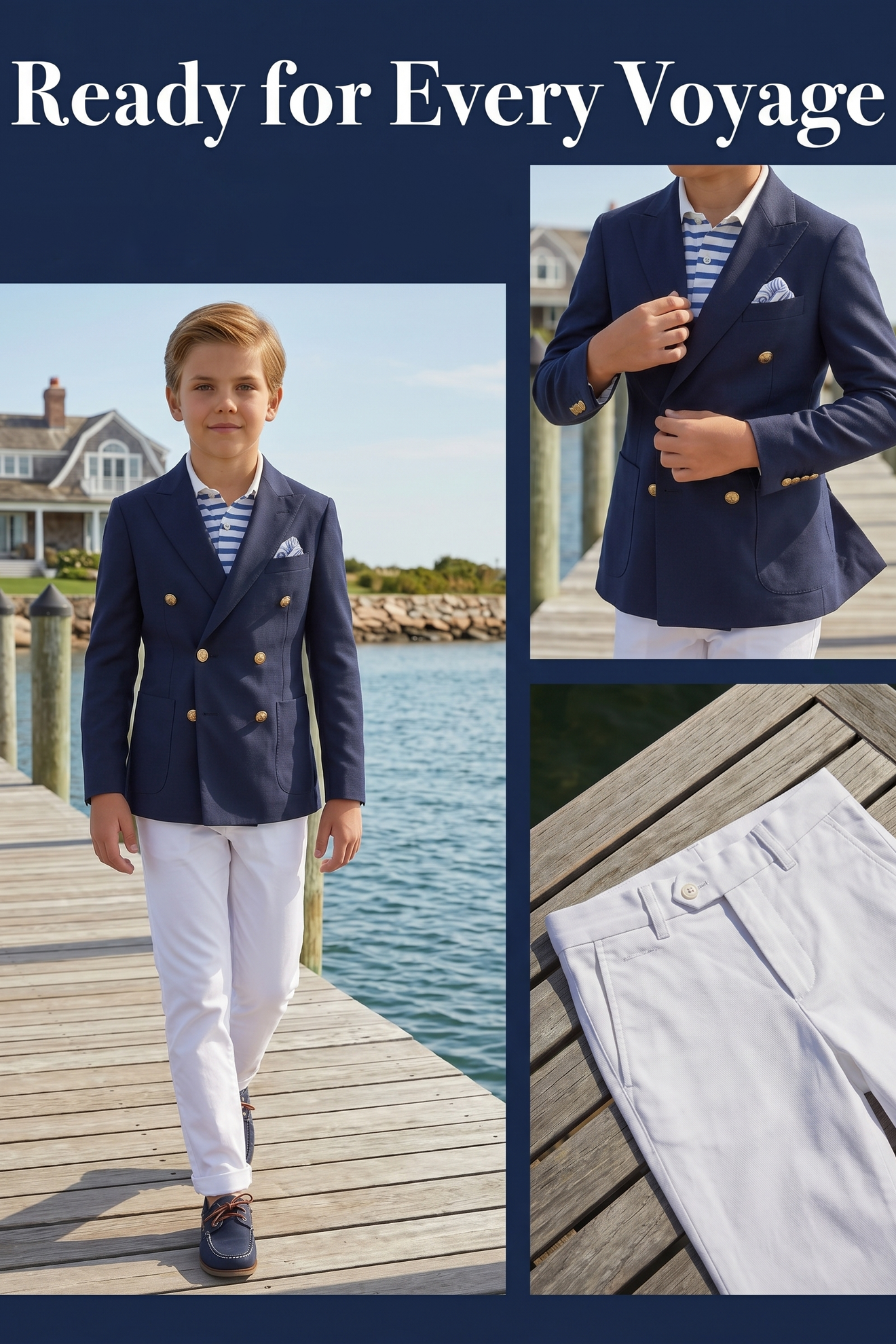 Dark Blue Double-Breasted 2-Piece Suit