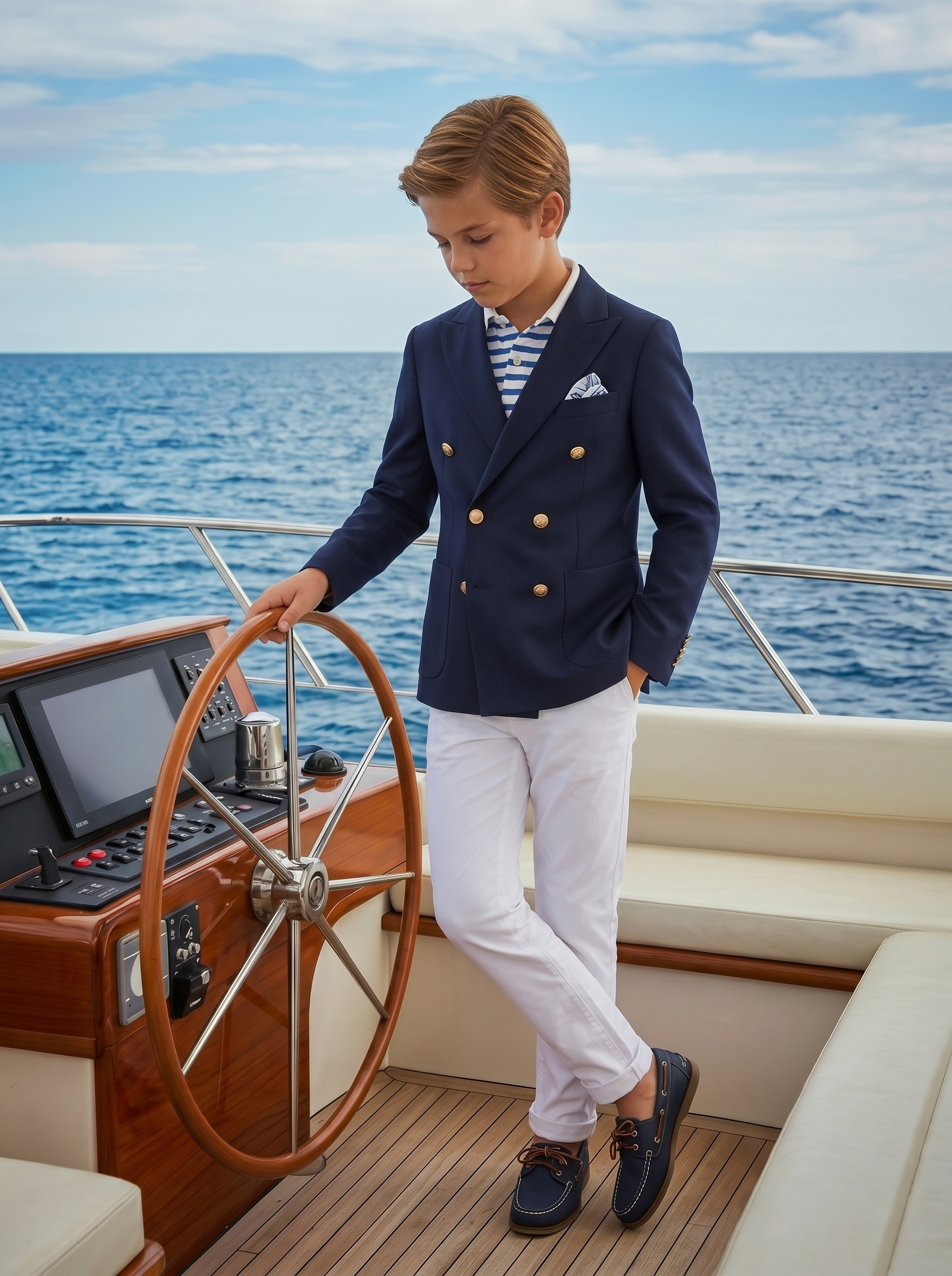 Dark Blue Double-Breasted 2-Piece Suit
