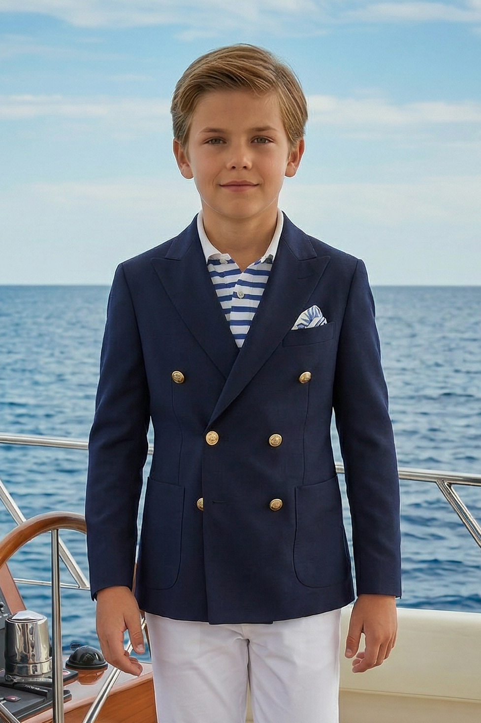 Dark Blue Double-Breasted 2-Piece Suit