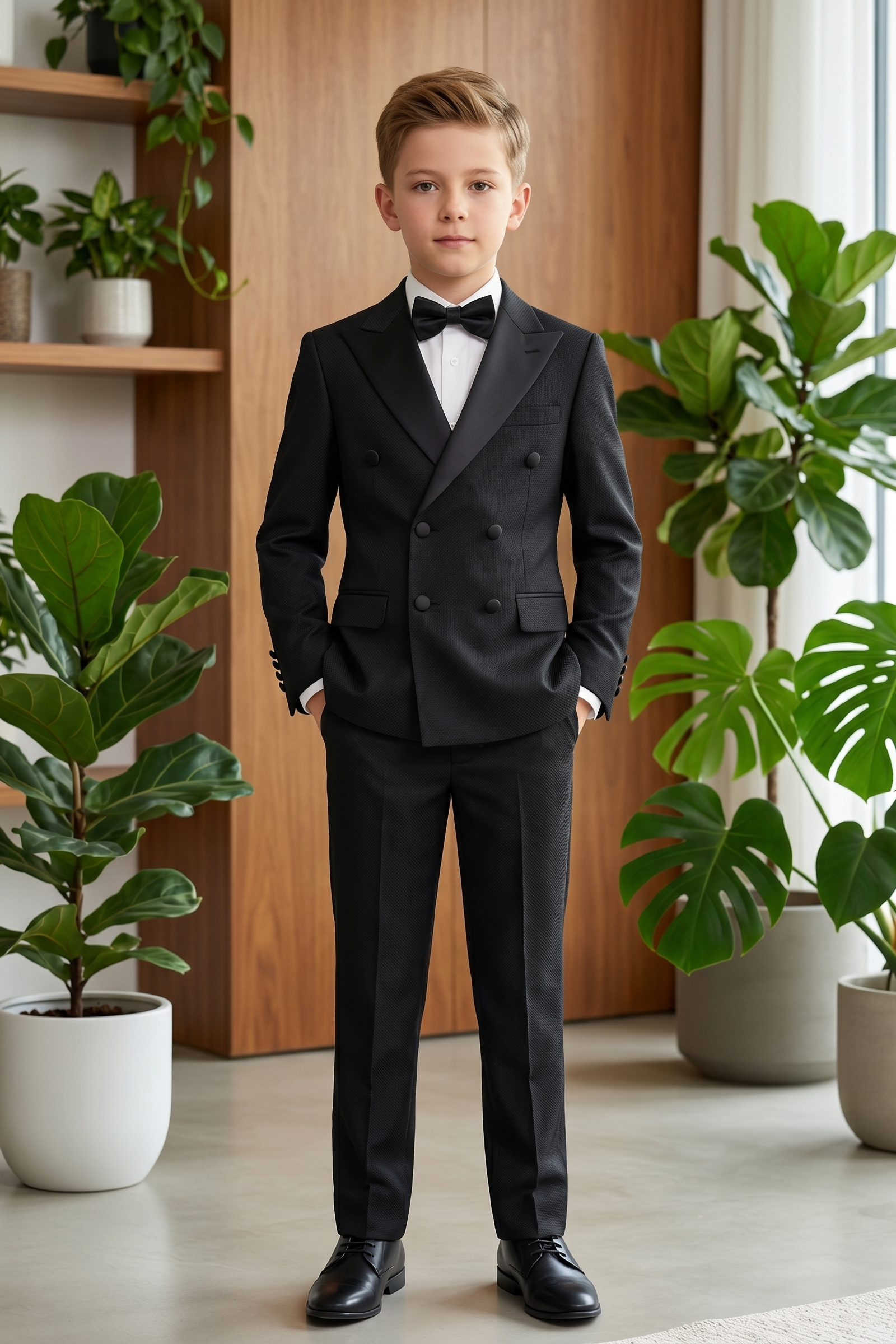 Black Double-Breasted 2-Piece Suit