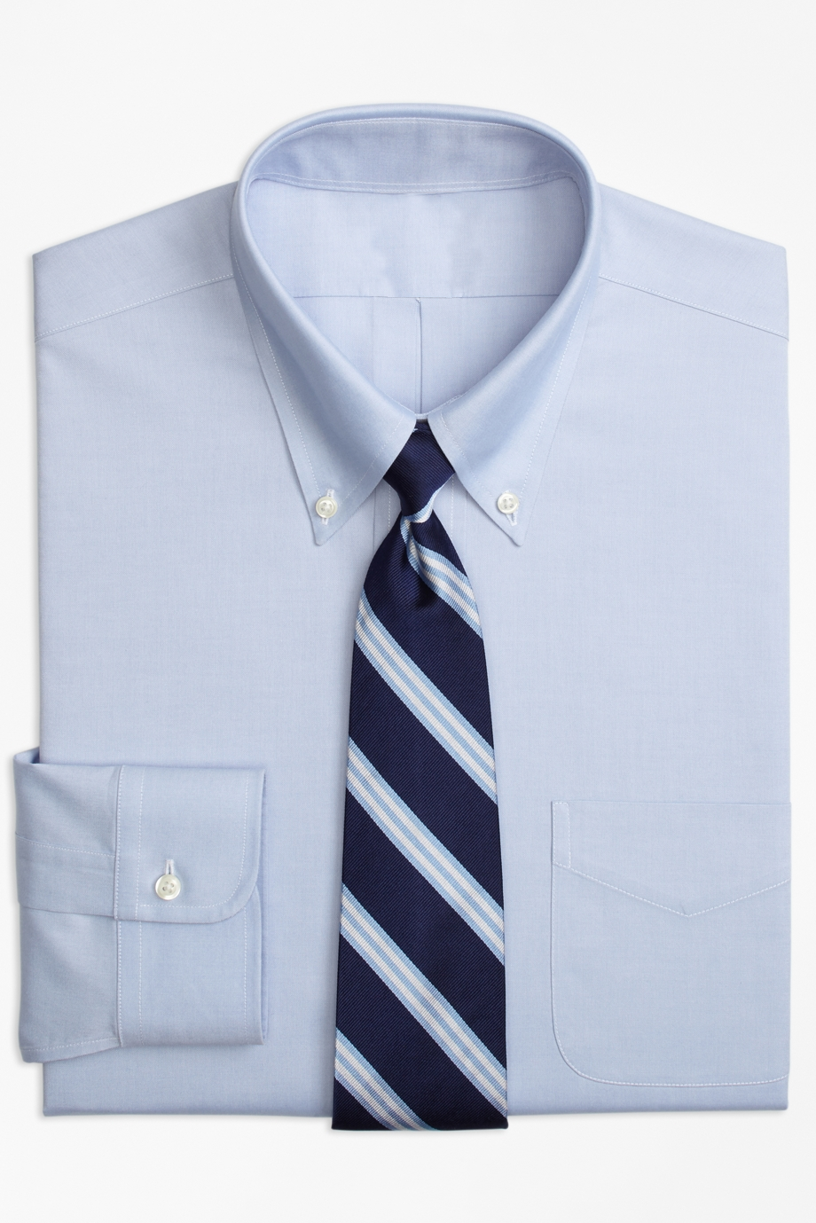 Blue Cotton Elegant Long-Sleeved Shirt