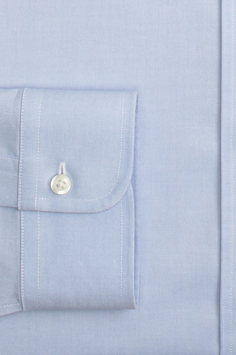 Blue Cotton Elegant Long-Sleeved Shirt