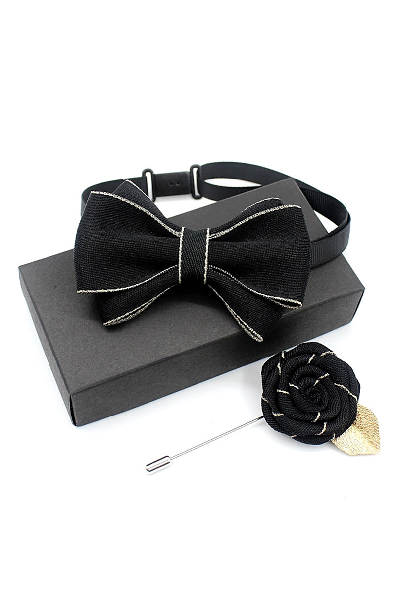 Boys Bow Tie & Lapel Pin Set for Weddings & Formal Events