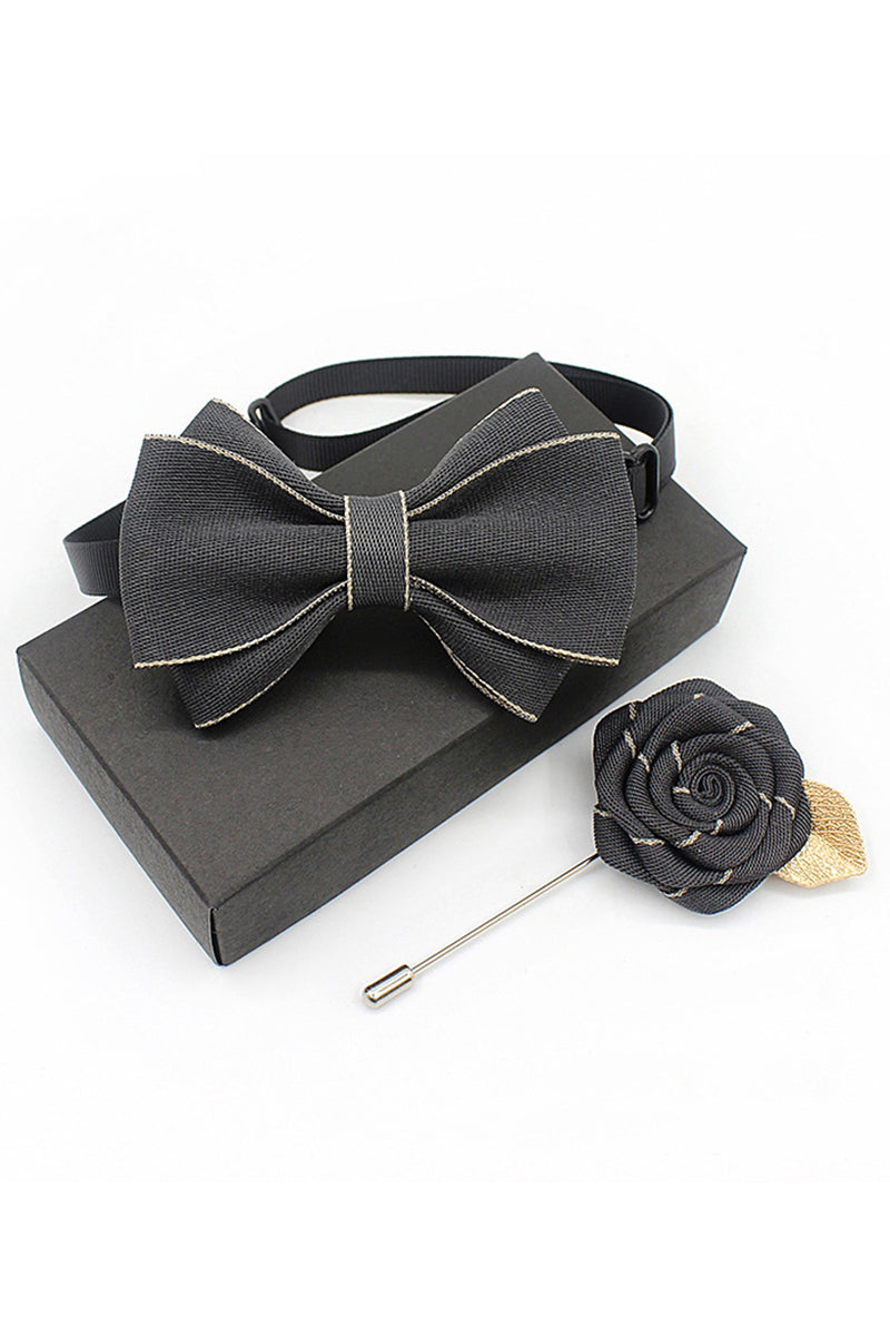 Boys Bow Tie & Lapel Pin Set for Weddings & Formal Events