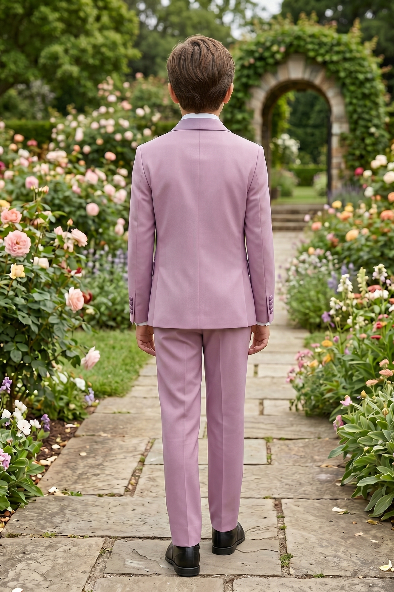 Purple Blended Satin Double-Breasted 2-Piece Suit